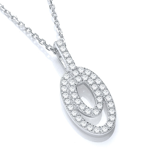 925 Sterling Silver Micro Pave' Fancy Pendant Cz with 18" Chain J-Jaz