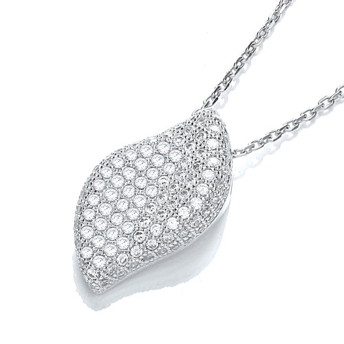 925 Sterling Silver Micro Pave' Fancy Pendant Cz with 18" Chain J-Jaz