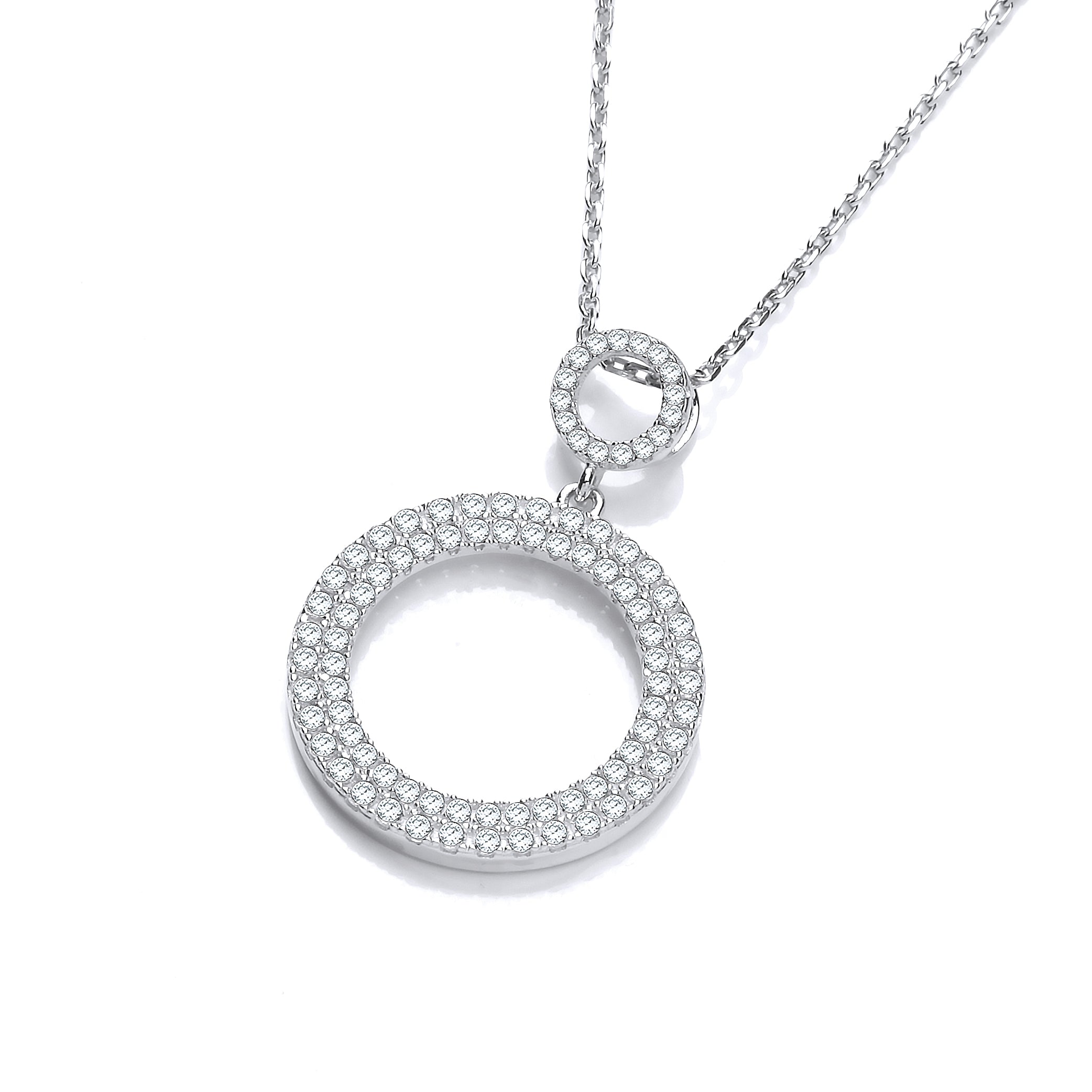 925 Sterling Silver Circle of Life Pave' set Cz Pendant with 18" Chain J-Jaz