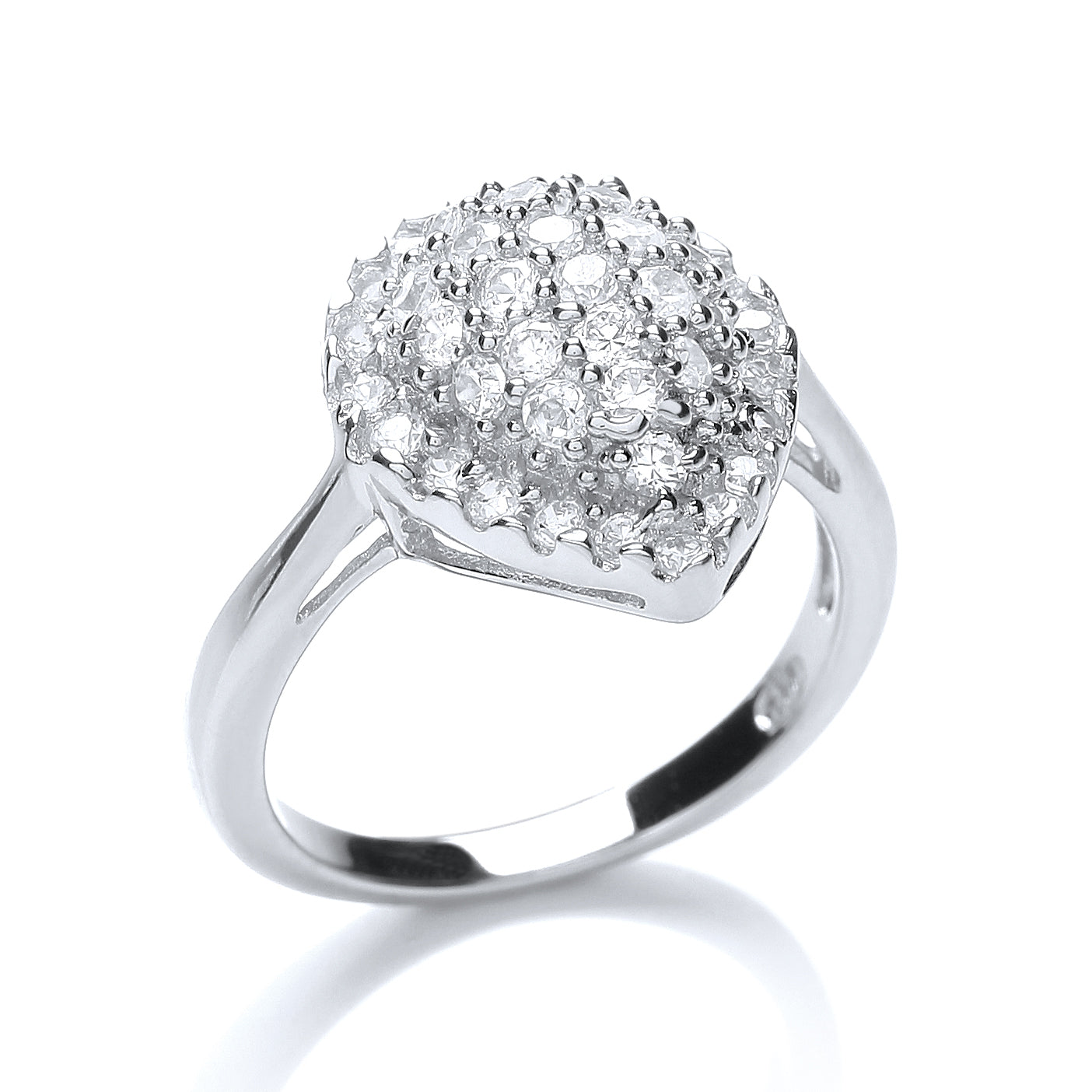 925 Sterling Silver Fancy Pear Shape Cz Ring J-Jaz