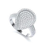 925 Sterling Silver Micro Pave' Pear Shape with Cz on Shoulder Ring J-Jaz