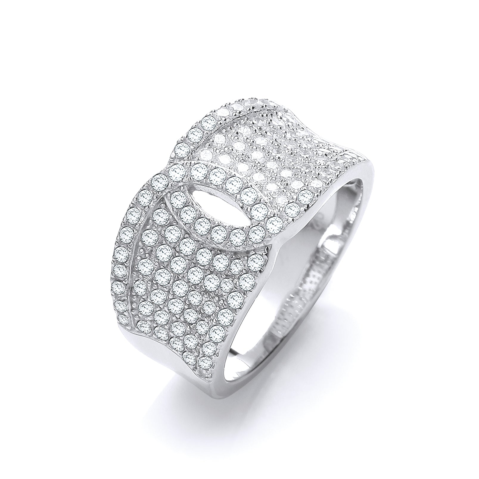 925 Sterling Silver Micro Pave' White Cz Ring J-Jaz
