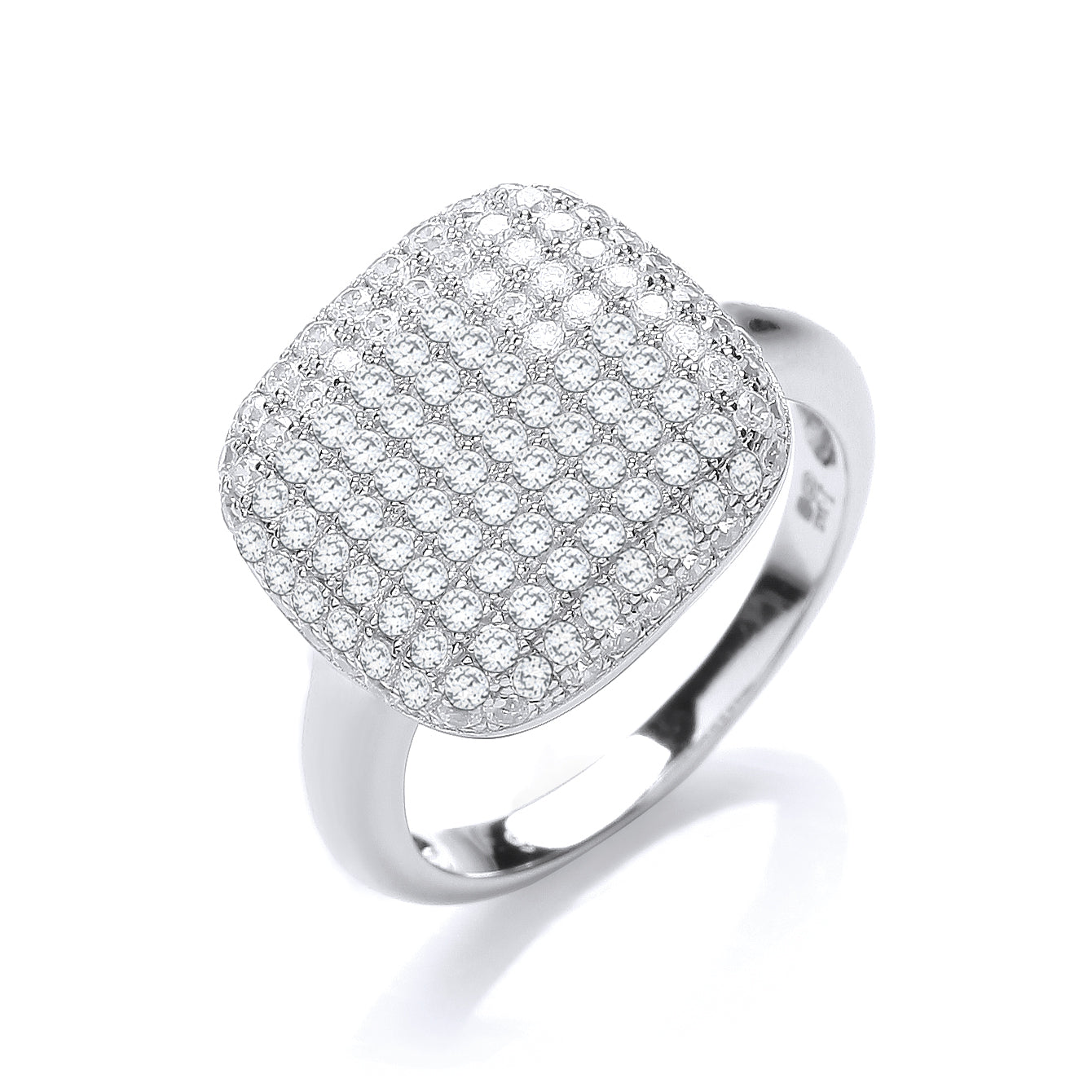 925 Sterling Silver Micro Pave' Square Cz Ring J-Jaz