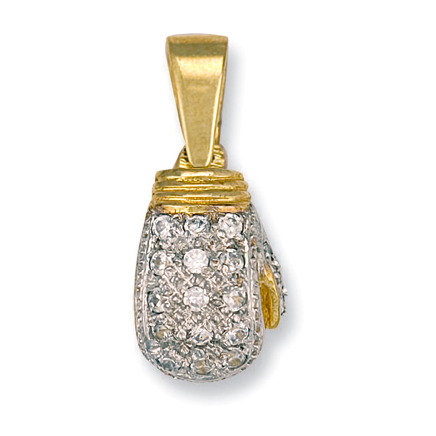 9ct Yellow Gold Cubic Zirconia Boxing Glove Pendant