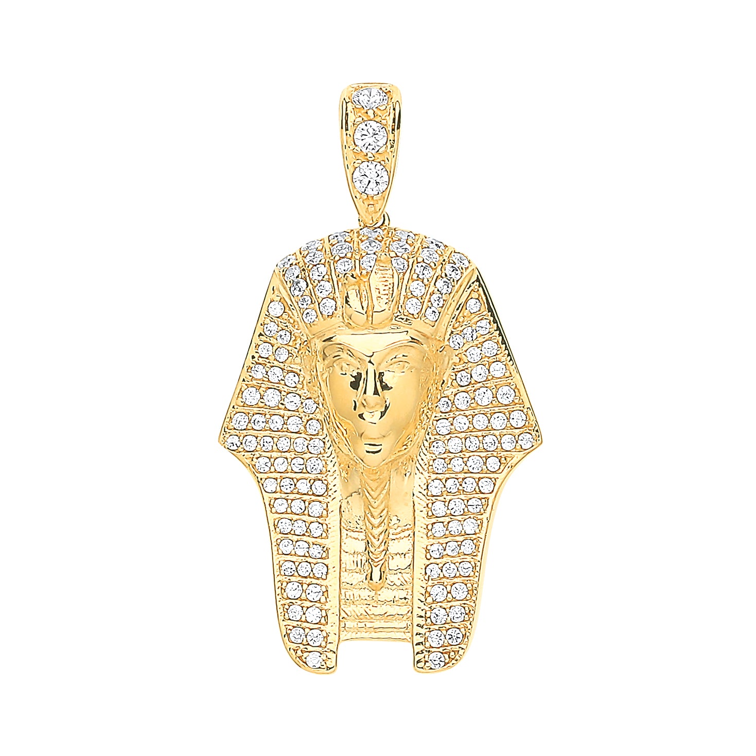 9ct Yellow Gold Cubic Zirconia King Tutankhamun Pendant