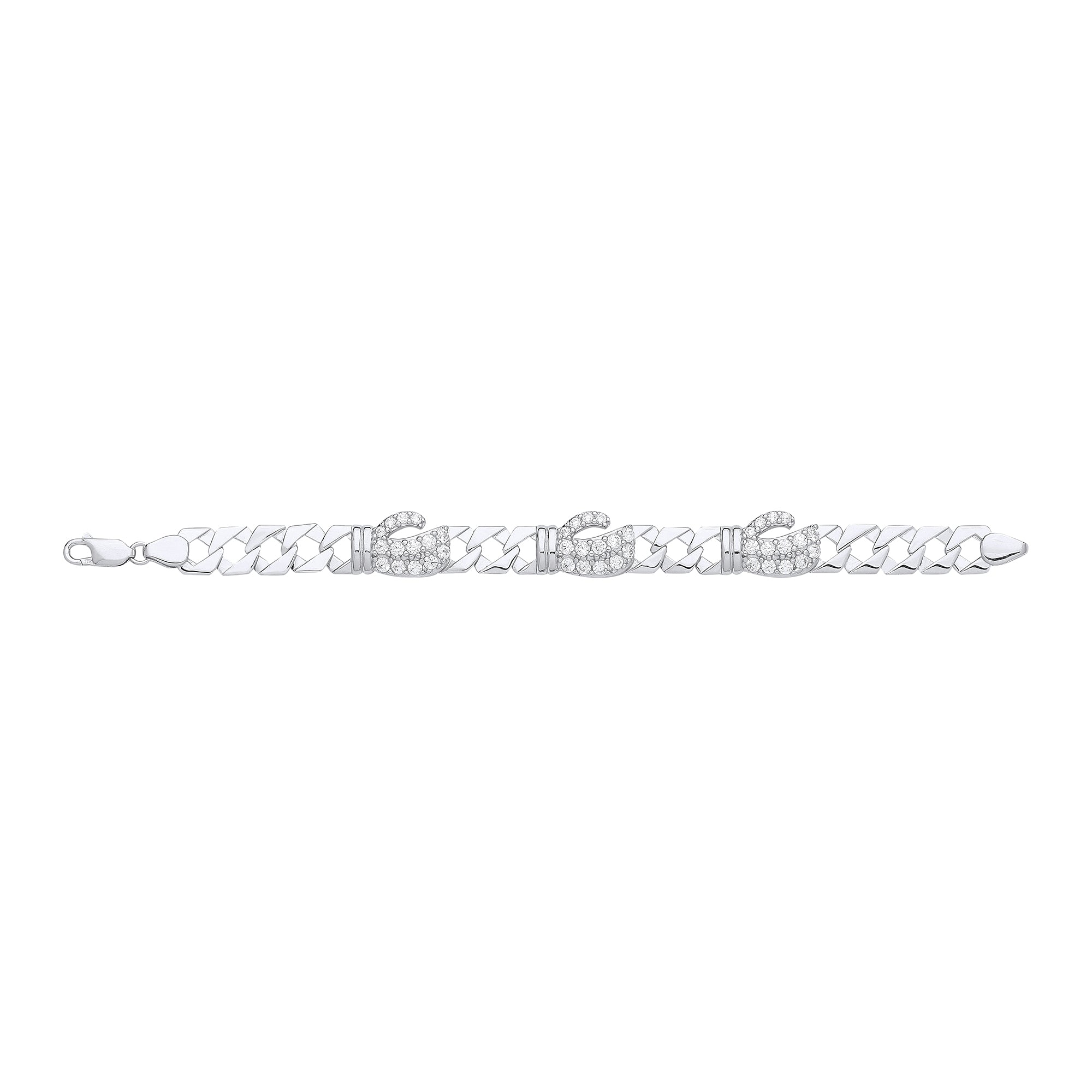925 Sterling Silver CZ Boxing Gloves Childs 6" Bracelet