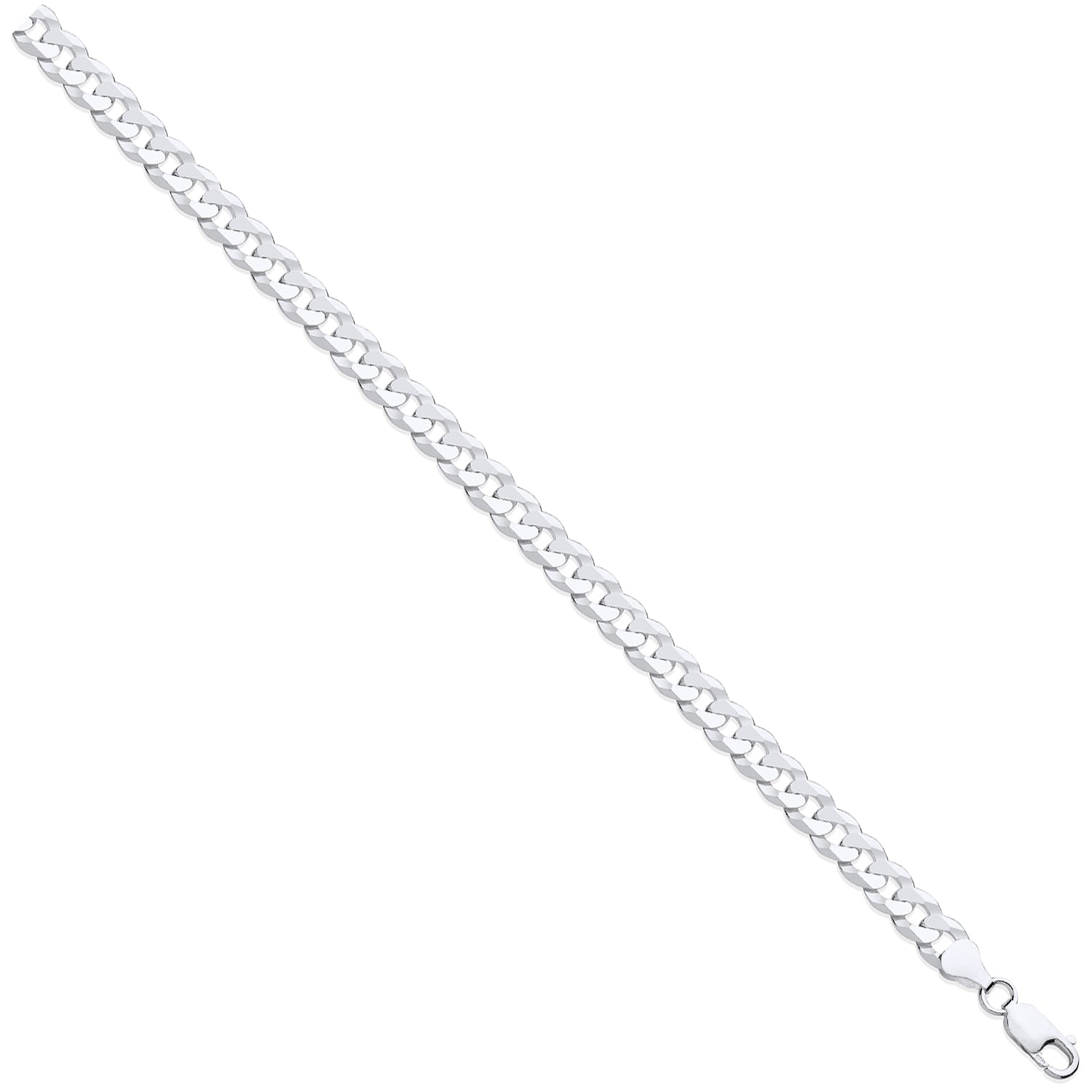 925 Sterling Silver Flat Curb Chain 7mm