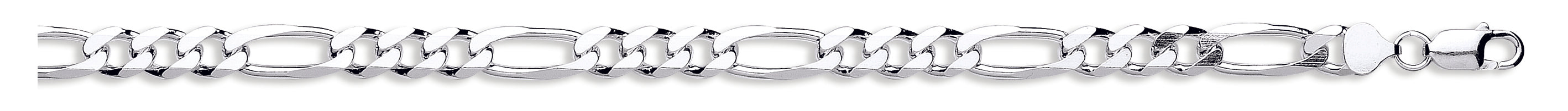 925 Sterling Silver 8.6mm Figaro Chains / Gents Bracelet