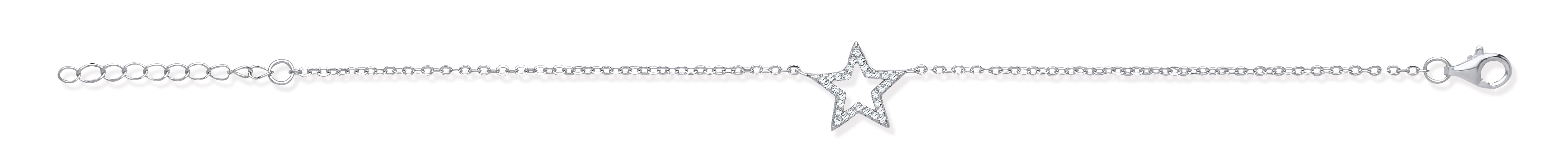 925 Sterling Silver Cubic Zirconia Star Necklace / Bracelet