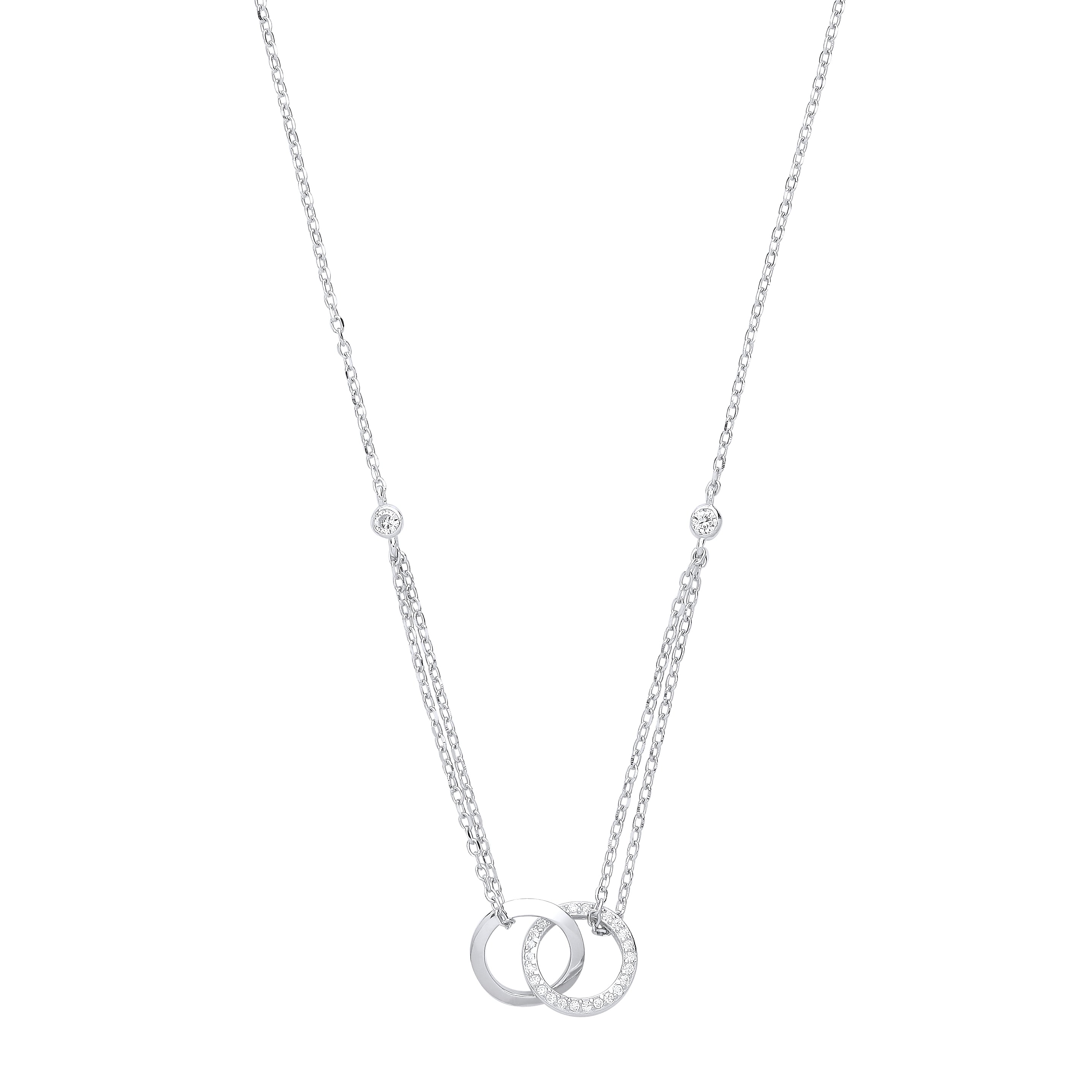 925 Sterling Silver Linked Circle Necklace