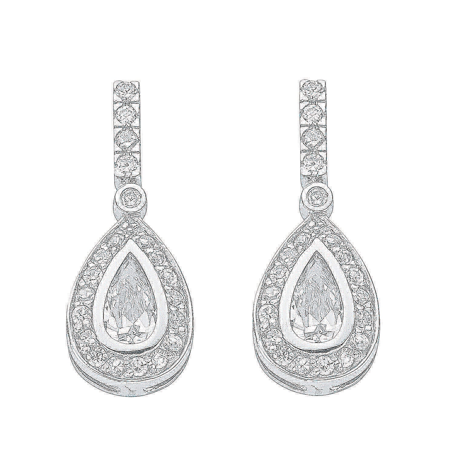 925 Sterling Silver Fancy Cubic Zirconia Drops