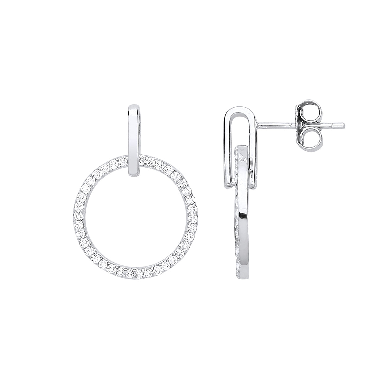 925 Sterling Silver Circle of Life Drop Earrings