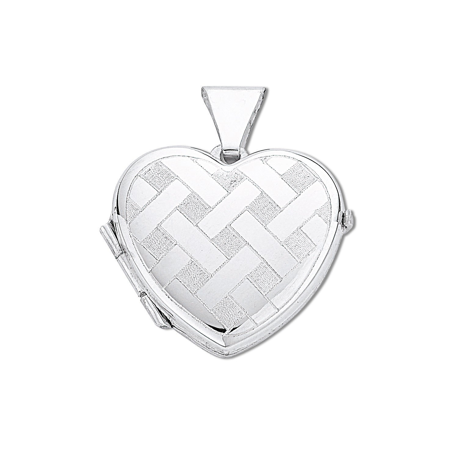 925 Sterling Silver Small Engraved Heart Shaped Locket with Chain
