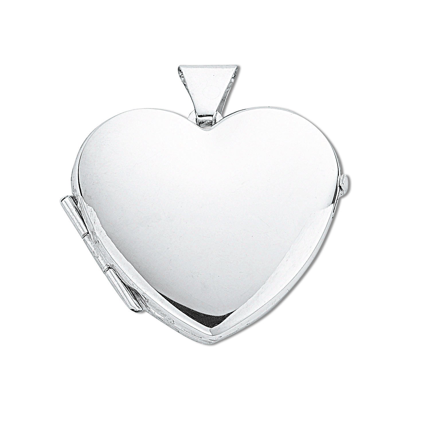 925 Sterling Silver Medium Heart Shaped Locket with Chain