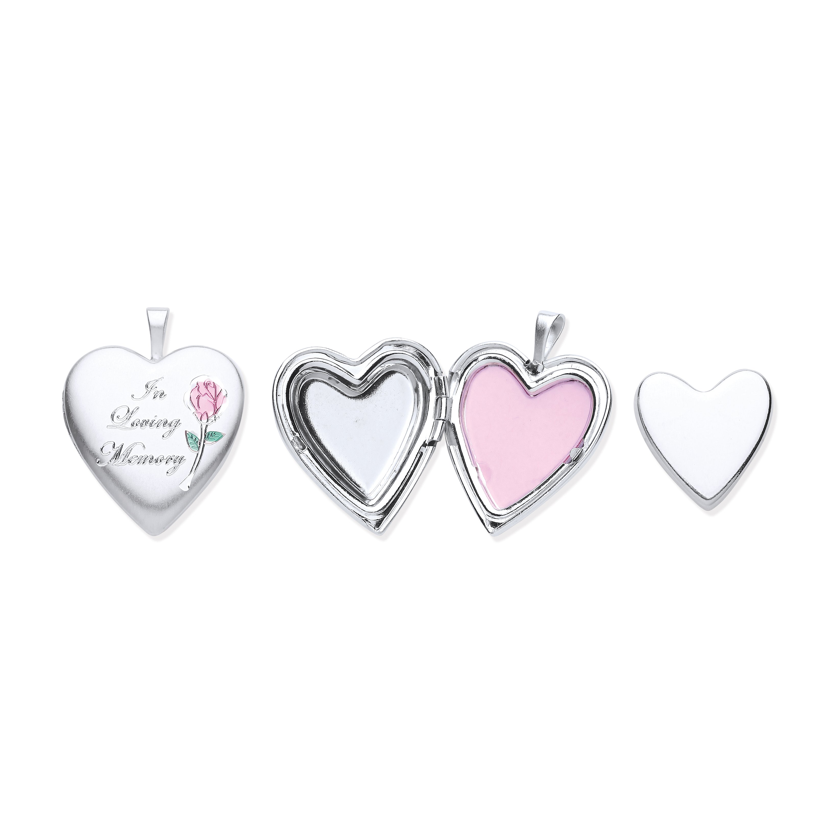 925 Sterling Silver Heart Memorial Locket with Chain