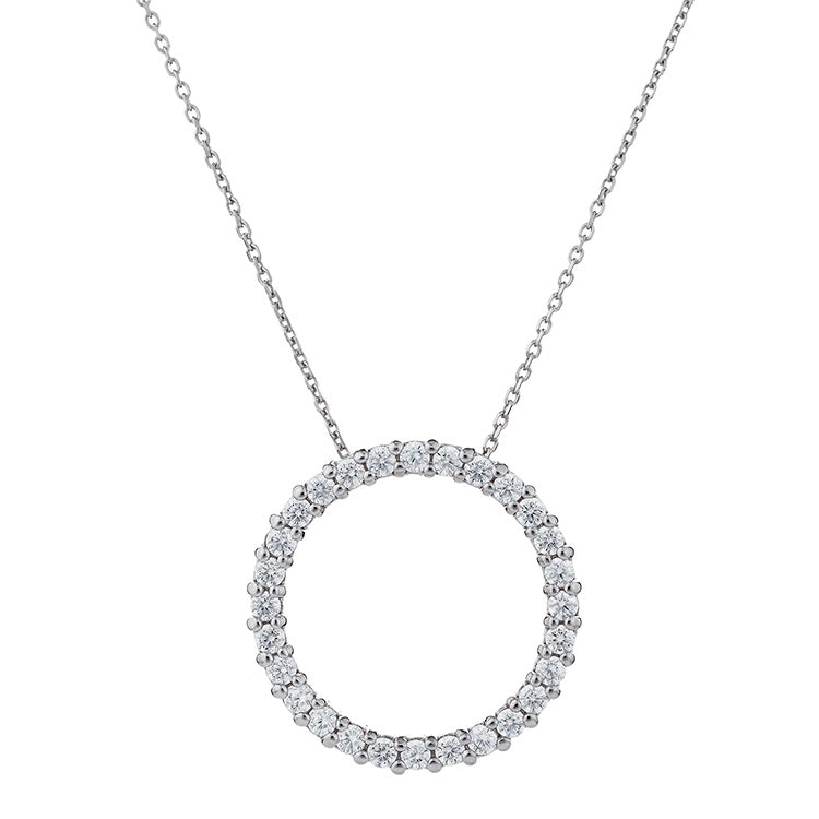 925 Sterling Silver CZ Circle Of Life Pendant with Chain