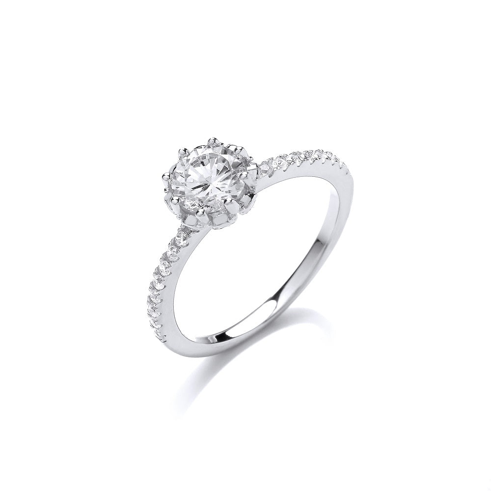925 Sterling Silver 1ct Cz Vintage Solitaire Ring