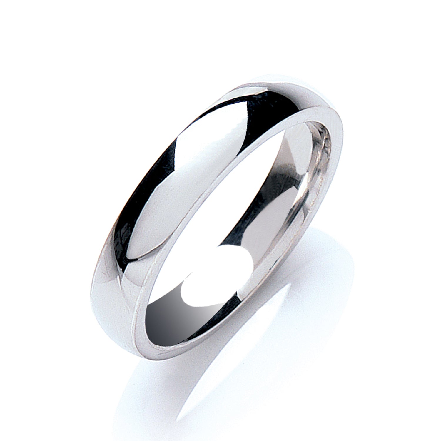 925 Sterling Silver 3mm, 4mm and 5mm Court Wedding Band Ring