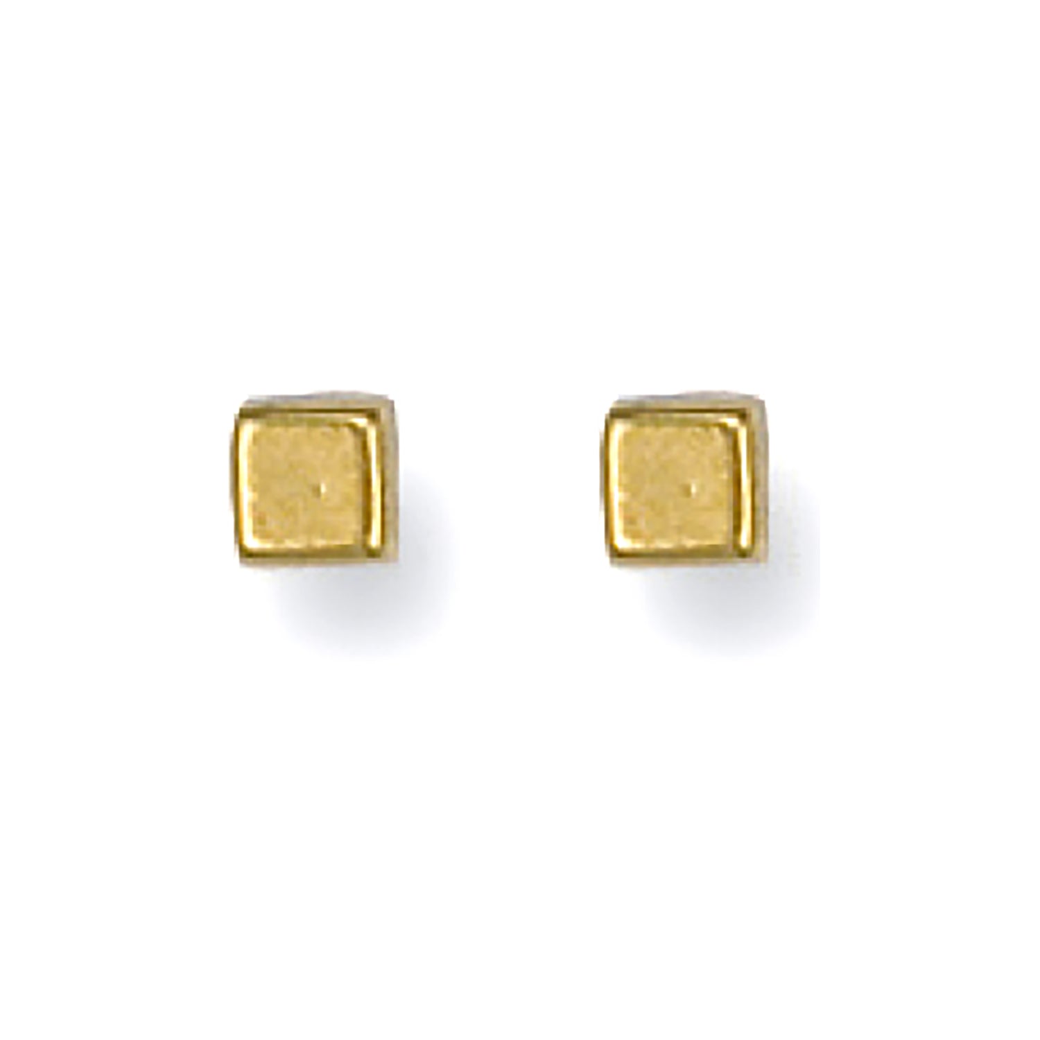 9ct Yellow Gold 3mm Square Cube Studs