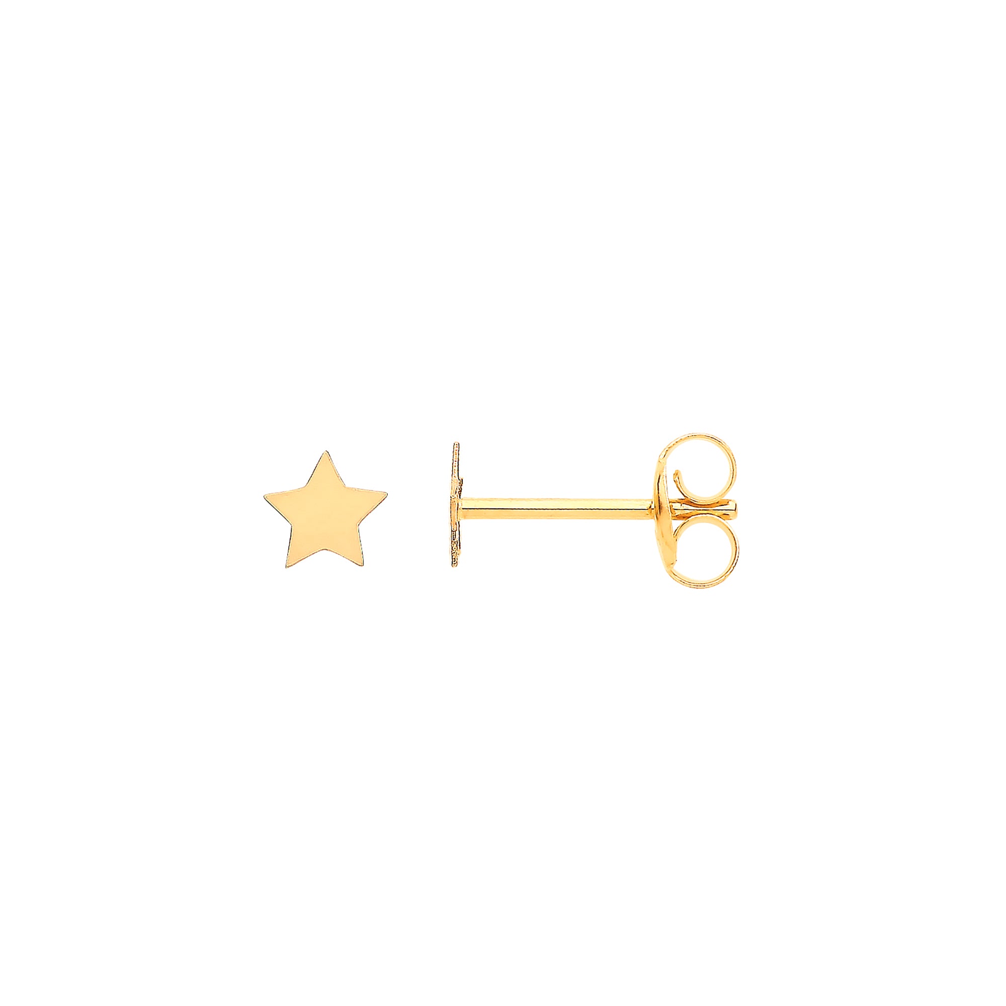 9ct Yellow Gold Star Stud Earrings