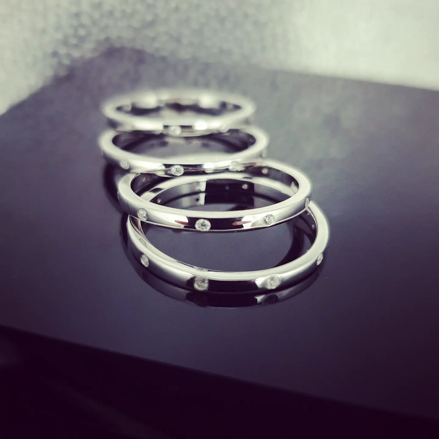 925 Sterling Silver Band with Stones all the way around