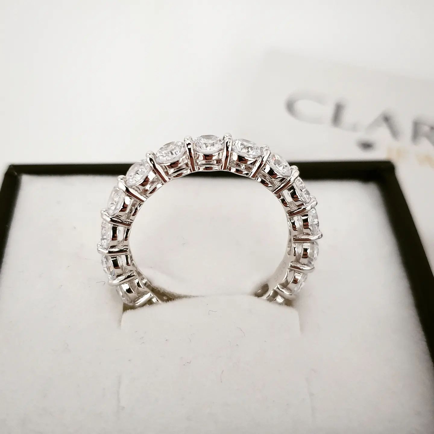 925 Sterling Silver Round Brilliant Cz Full Eternity Ring
