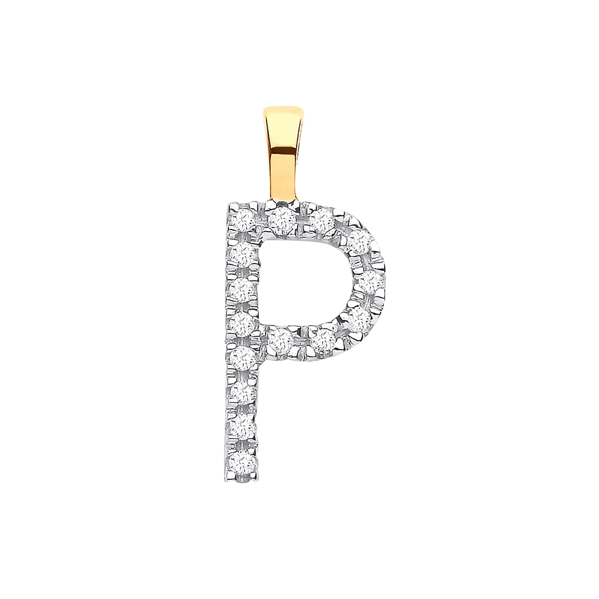 9ct Yellow Gold 0.05ct Diamond Initial Pendant