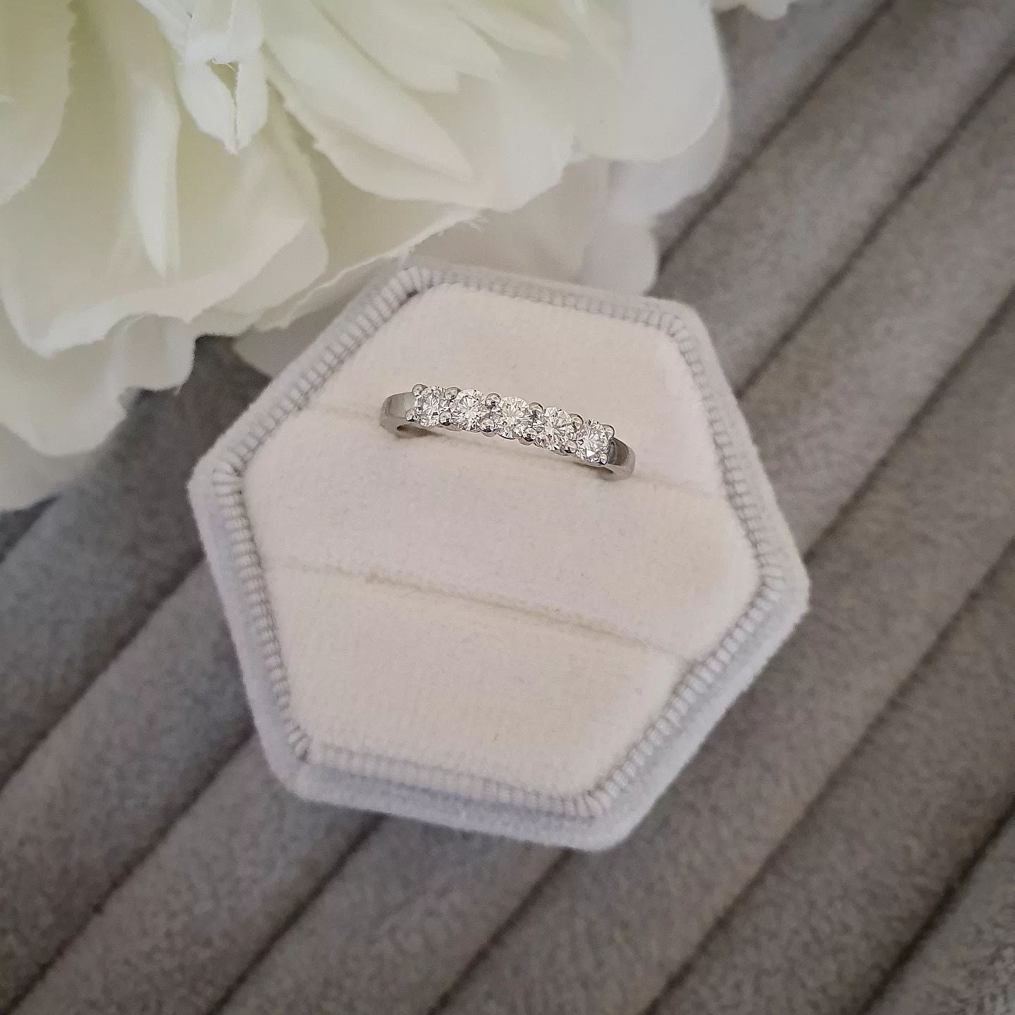 Platinum 0.50ct Claw Set 5 Stone Diamond Eternity Ring
