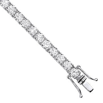 18ct White Gold 10.00ct Diamond Tennis Bracelet