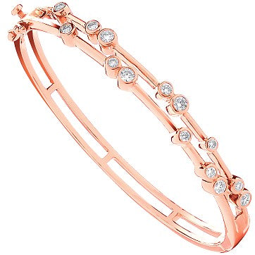18ct Rose Gold 1.00ct Dress Diamond Bangle