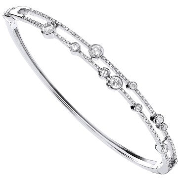 18ct White Gold 1.00ct Dress Diamond Bangle
