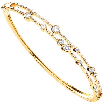 18ct Yellow Gold 1.00ct Dress Diamond Bangle
