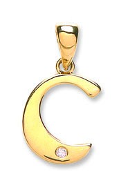 9ct Yellow Gold 0.01ct Diamond Initial Pendant