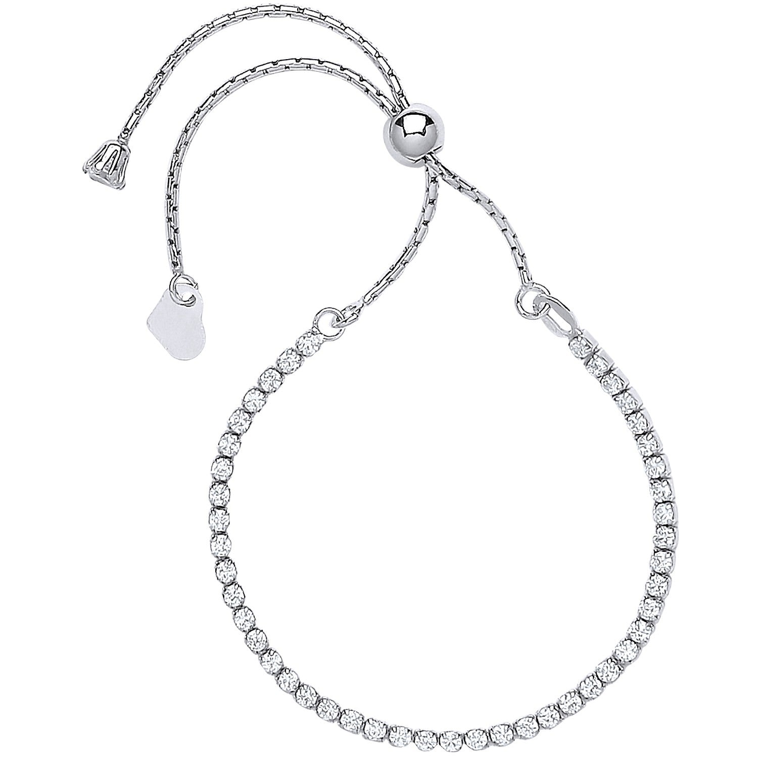 925 Sterling Silver Cubic Zirconia Friendship Bracelet