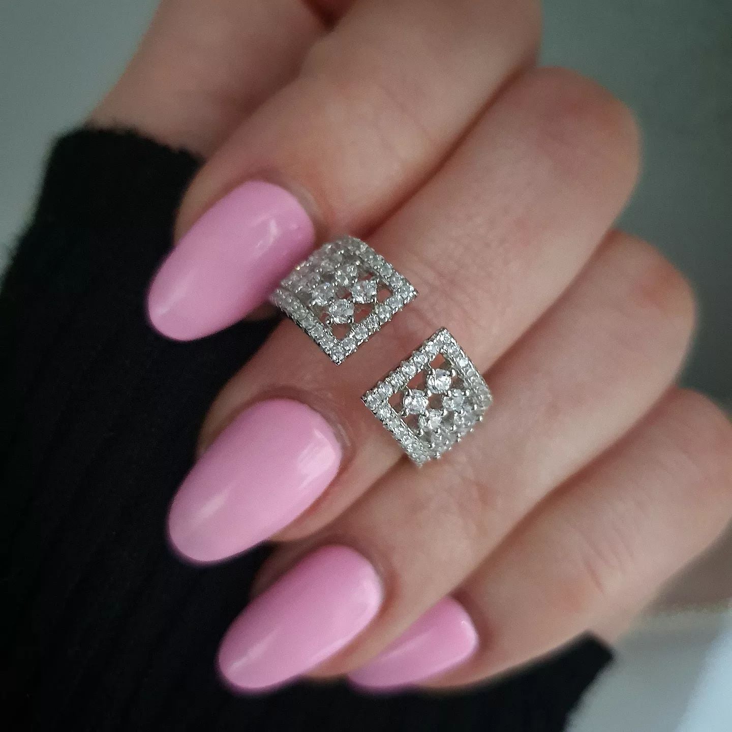 925 Sterling Silver Open Ring with Micro Pave Cz's J-Jaz