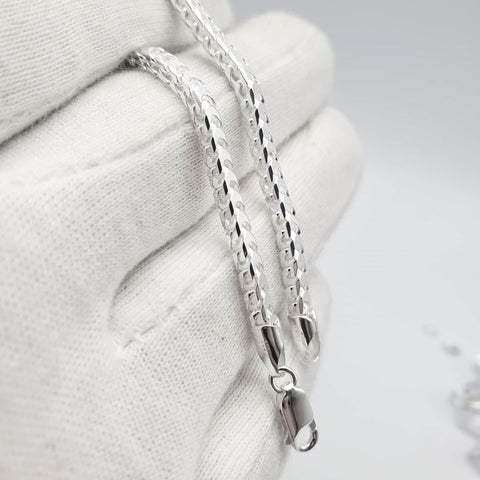 925 Sterling Silver 3mm Solid Franco Chain / Bracelet