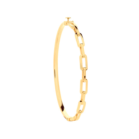9ct Yellow Gold Paper Link Ladies Bangle