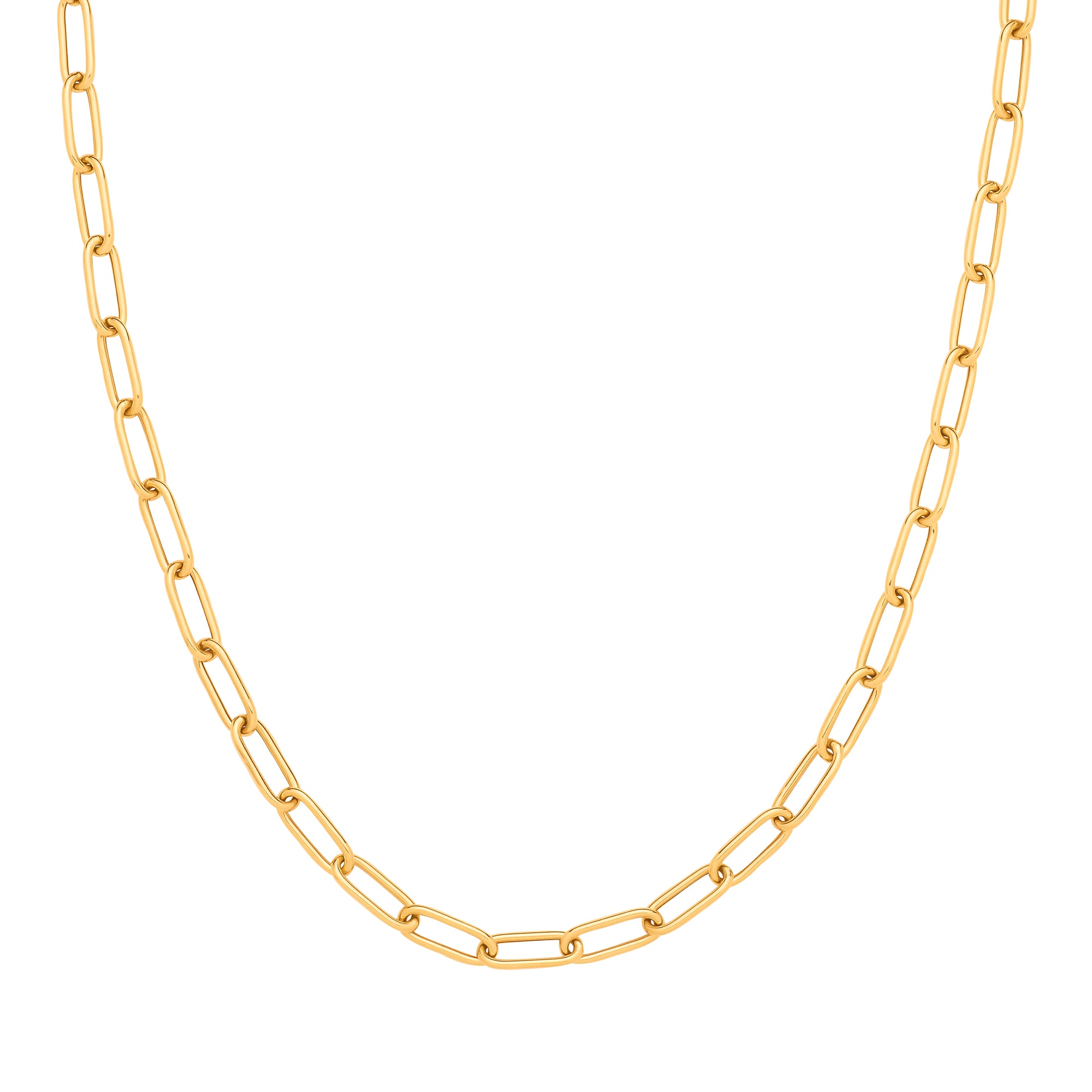 9ct Yellow Gold Big Paper Clip Hollow Necklace / Bracelet