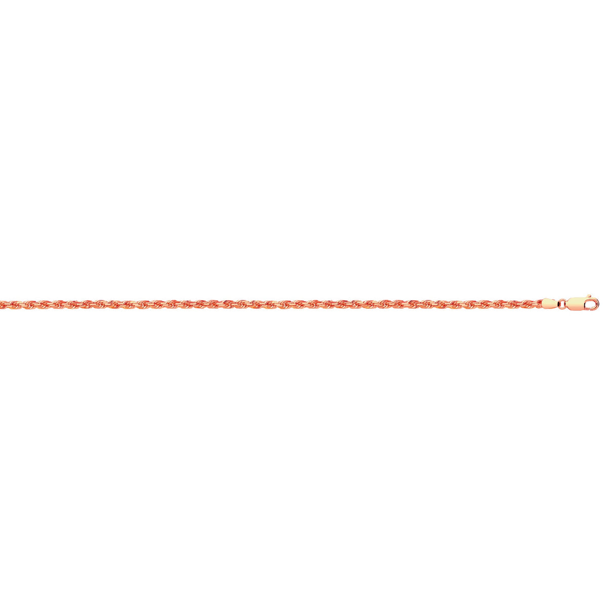 9ct Rose Gold 3.0mm Diamond Cut Rope Chain