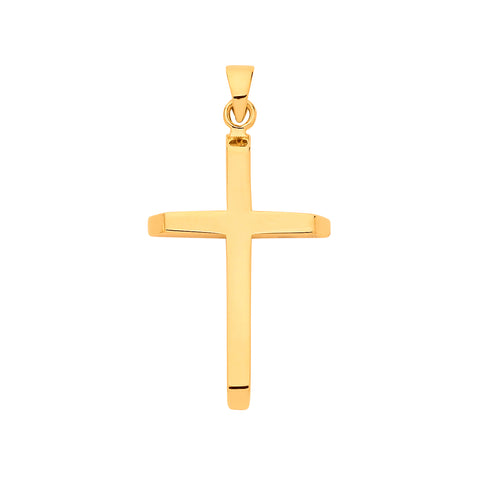 9ct Yellow Gold Plain Small Cross