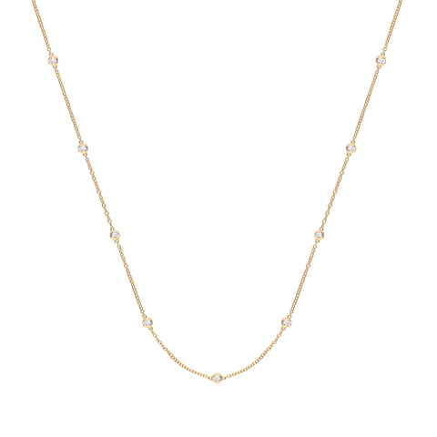 9ct Yellow Gold 0.50ct Rubover Diamond Chain (18in/45cm)