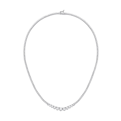 18ct White Gold Graduated 10.00ct 17 Inch Necklace