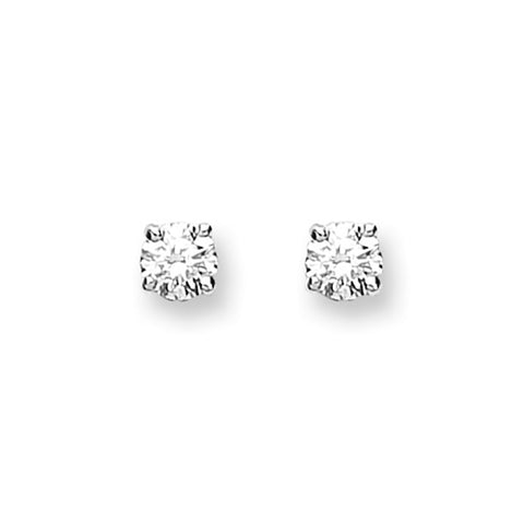 9ct White Gold 0.15ct Claw Set Diamond Stud Earrings