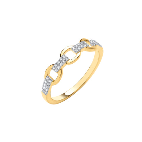 9ct Yellow Gold 0.10ctw Diamond Ring