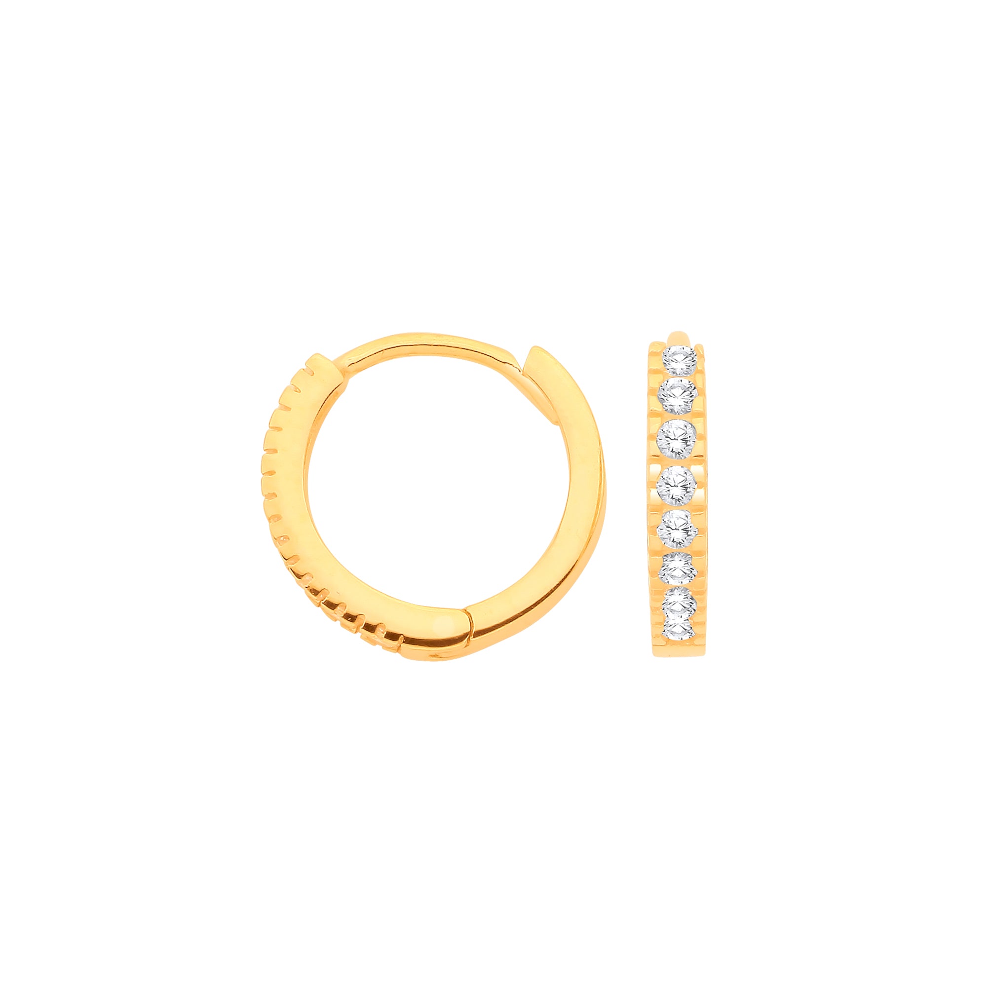 9ct Yellow Gold 11.7mm Cubic Zirconia Huggies