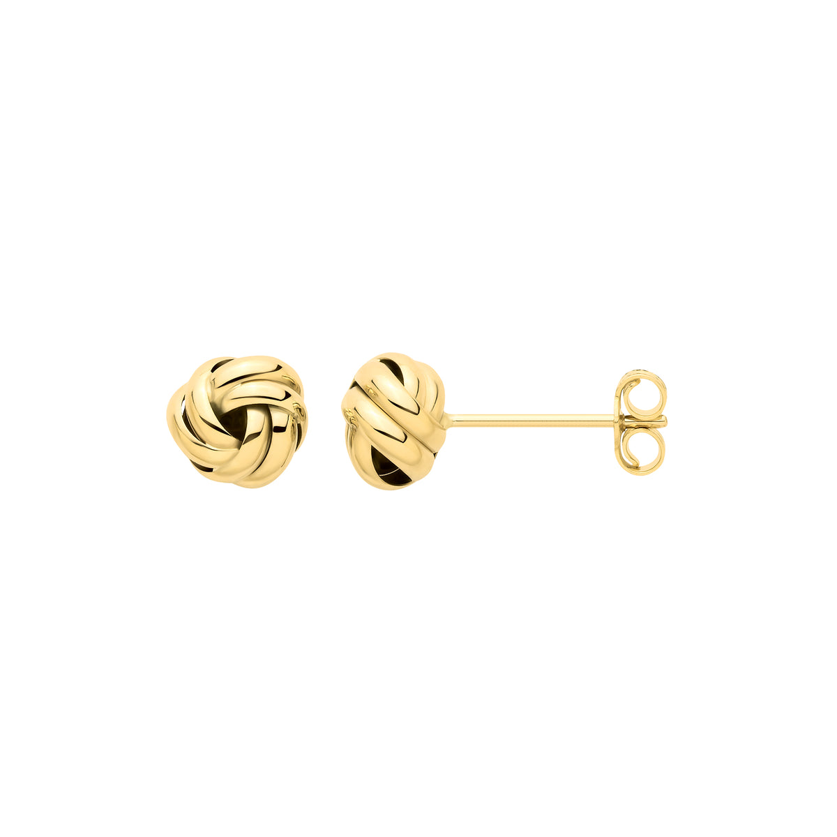 9ct Yellow Gold Knot 6.8mm Studs