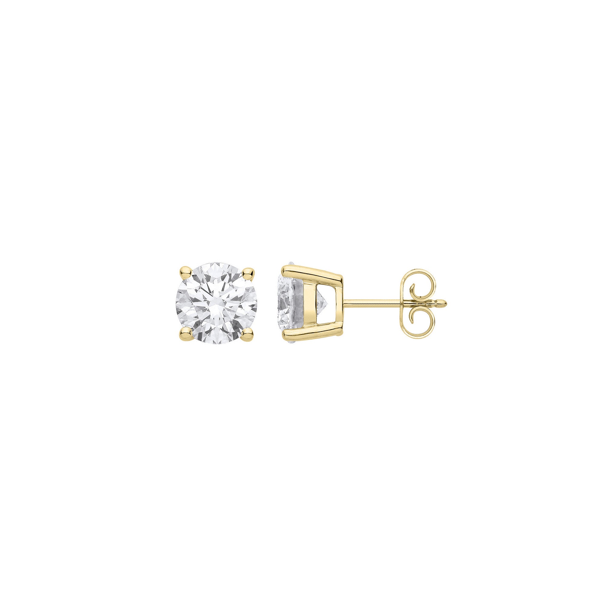 18ct Yellow Gold 1.00ct Solitaire Lab Grown Diamond Earrings IGI Certified