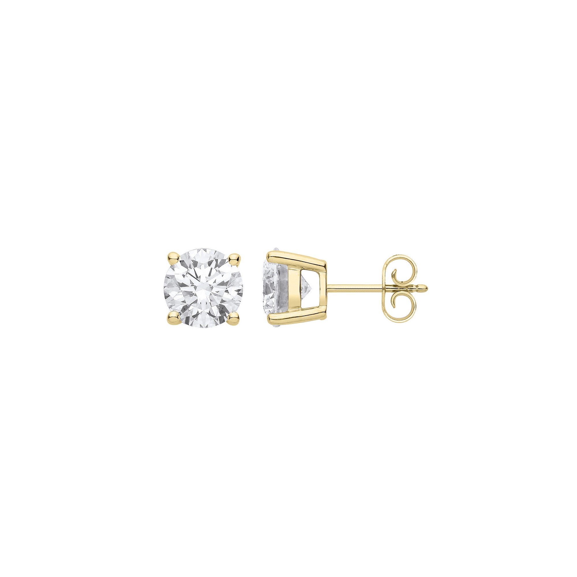 18ct Yellow Gold 2.00ct Solitaire Lab Grown Diamond Earrings IGI Certified