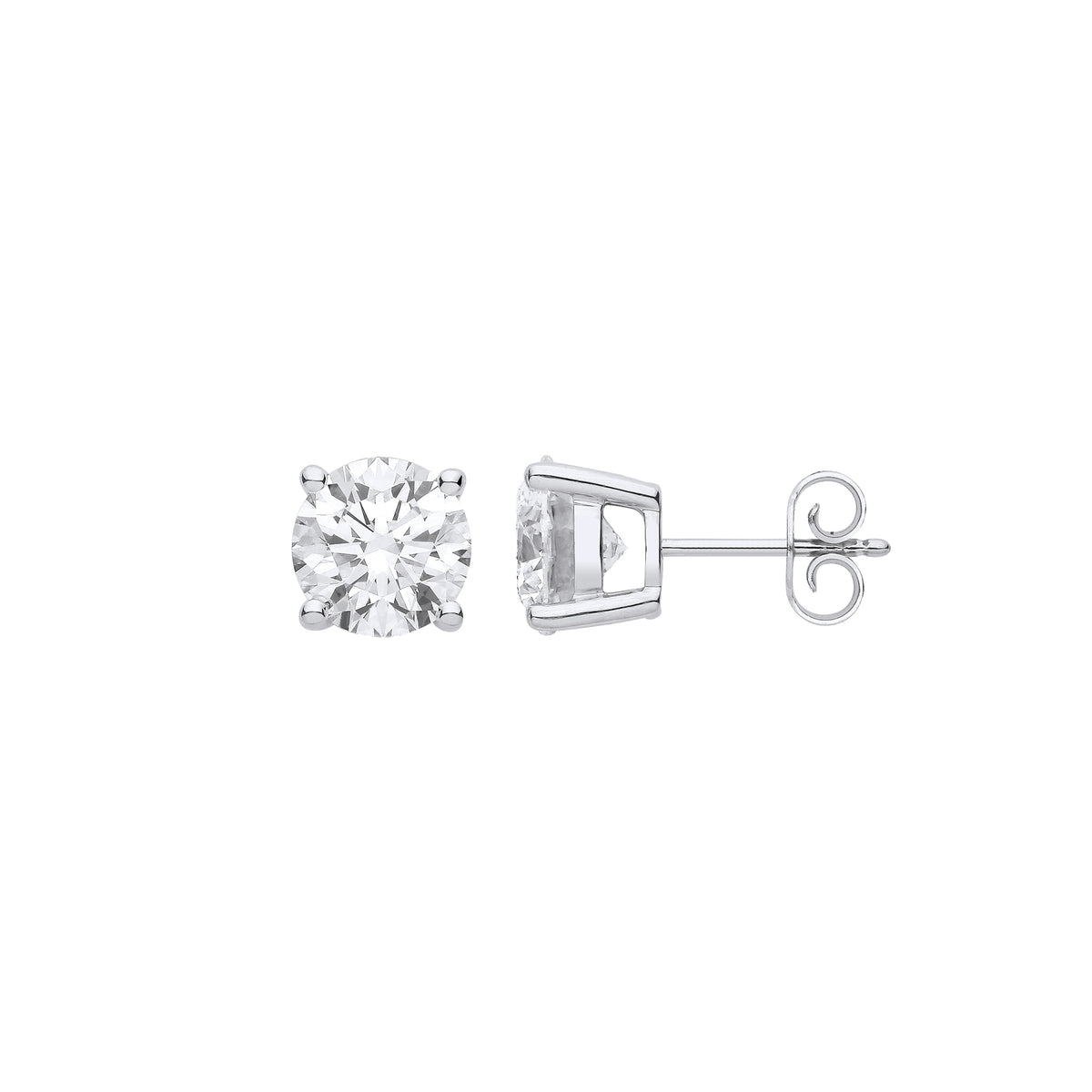 9ct White Gold 2.00ct Solitaire Lab Grown Diamond Earrings IGI Certified