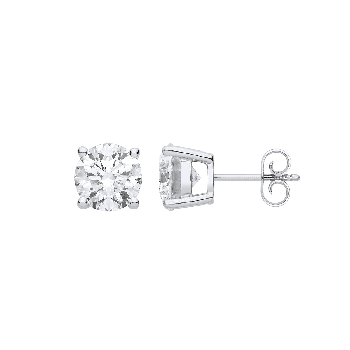 9ct White Gold 3.00ct Solitaire Lab Grown Diamond Earrings IGI Certified